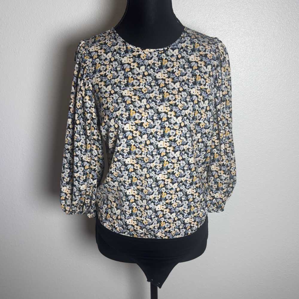 Abercrombie & Fitch Puff Sleeve Ditsy Floral Bodysuit | XSP